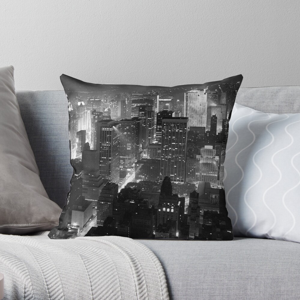Sleepless In Manhattan Throw Pillow