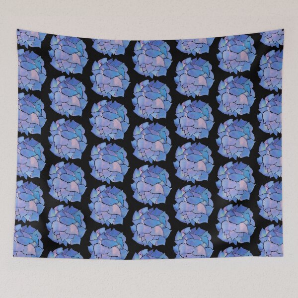 Item preview, blue succulent, black background  designed and sold by AnnaBaldon.