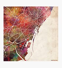 Barcelona map Photographic Print
