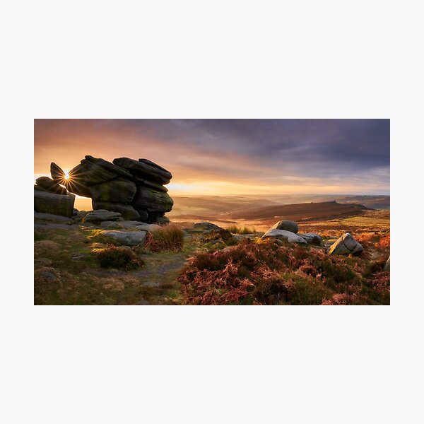 Sun Star on Higger Tor, The Peak District Photographic Print