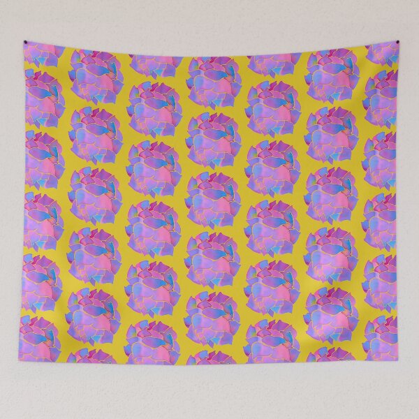 Item preview, neon pink succulent, yellow background designed and sold by AnnaBaldon.
