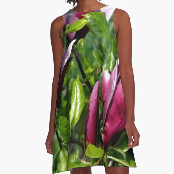 Red magnolia ... A-Line Dress