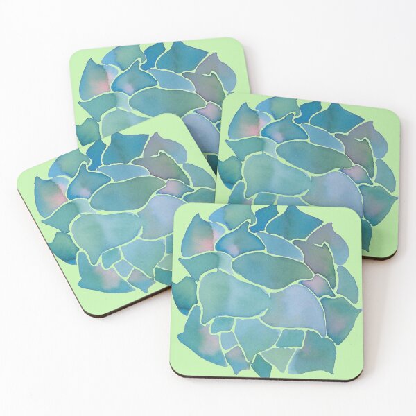 Item preview, green succulent, light green background designed and sold by AnnaBaldon.