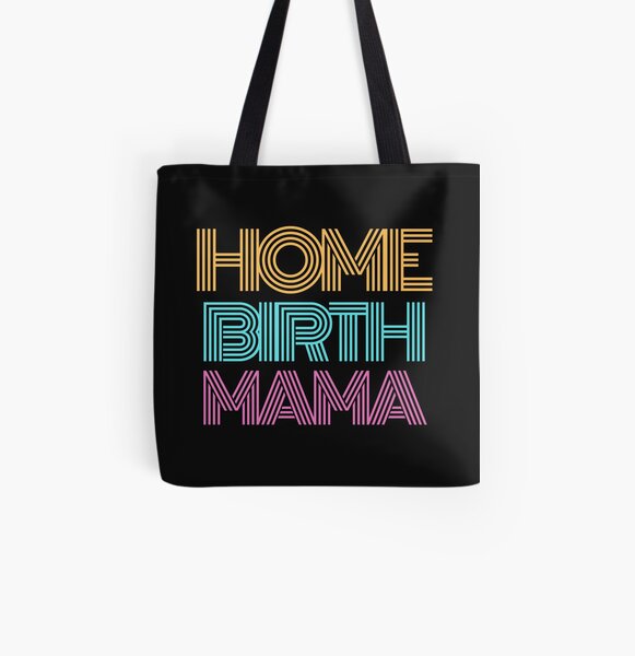 Home Birth Mama Adult - Home Birth Retro All Over Print Tote Bag