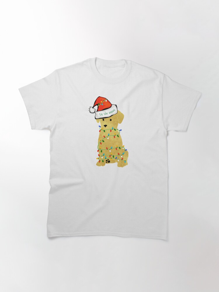 Disover Cute Christmas Golden Retriever Puppy  T-Shirt
