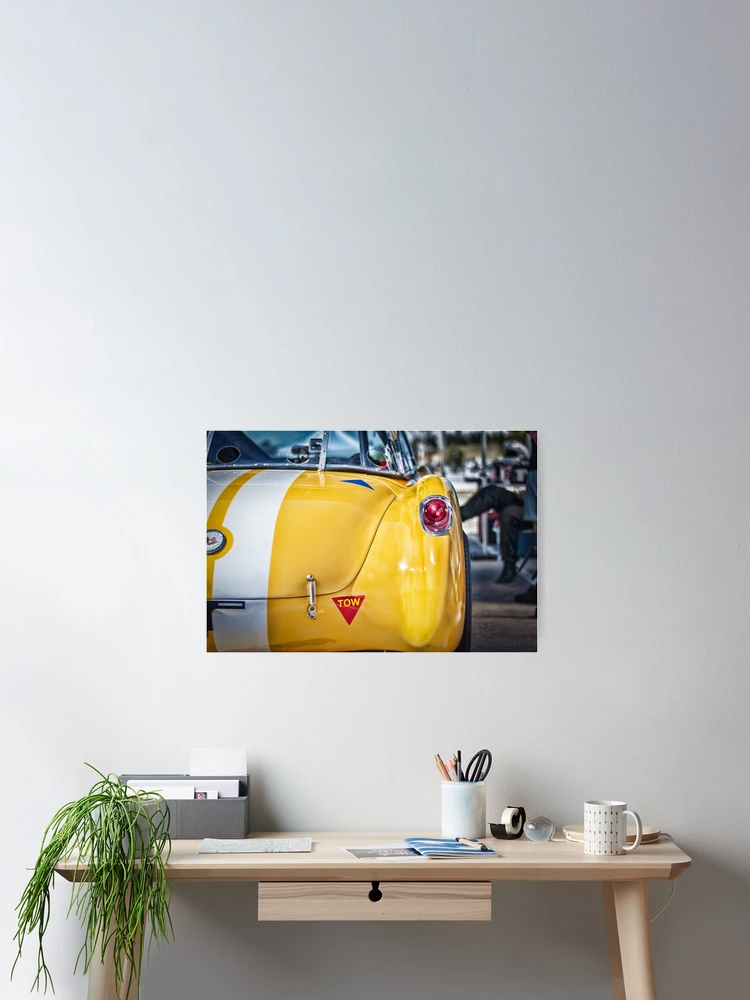 Thumbnail 2 of 3, Poster, Yellow 1956 Corvette Rear designed and sold by Stuart Row.