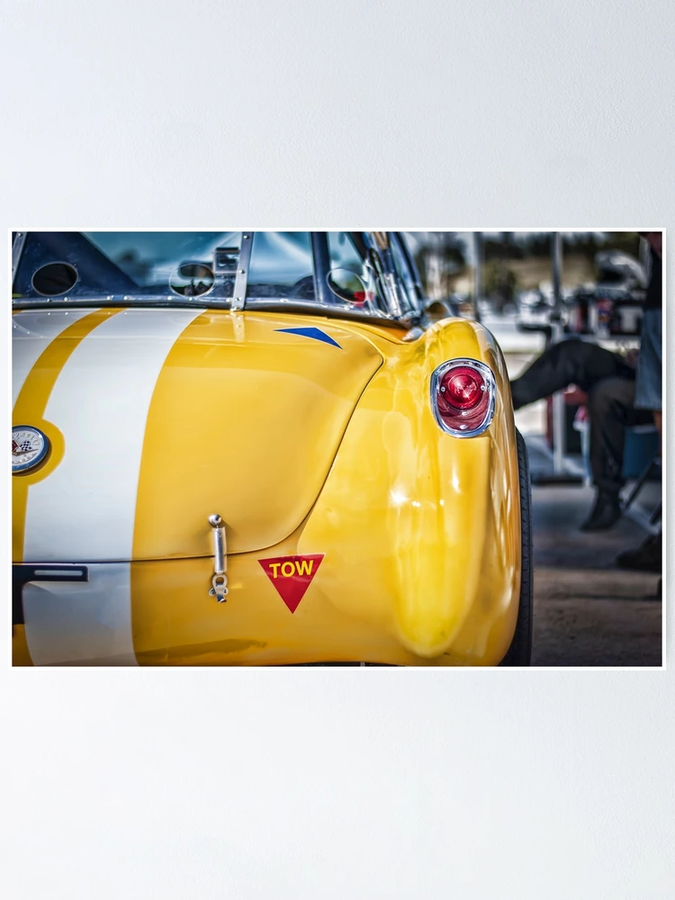 Thumbnail 1 of 3, Poster, Yellow 1956 Corvette Rear designed and sold by Stuart Row.