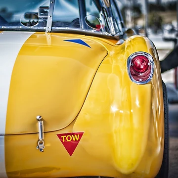 Artwork thumbnail, Yellow 1956 Corvette Rear by Stuart Row