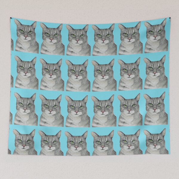 Item preview, Little grey cat with sticker pack!  designed and sold by Deb Webb.