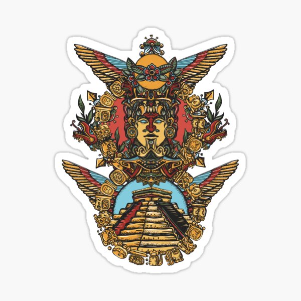 Totem and pyramids Sticker
