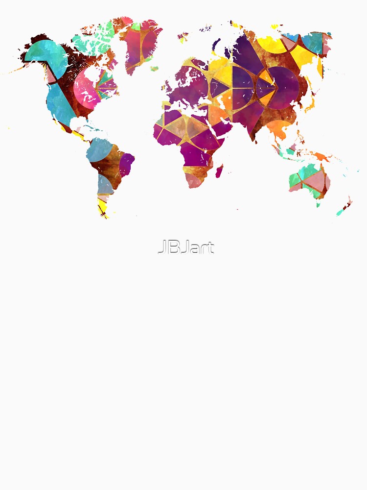 Map of the world geometric colored #map #worldmap by JBJart