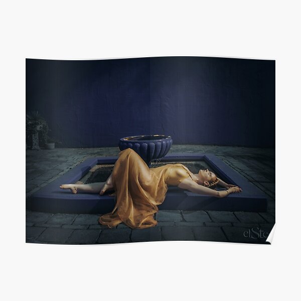Golden Maiden in Blue Poster