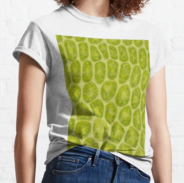 Moss leaf microscope photo - plant cells Classic T-Shirt