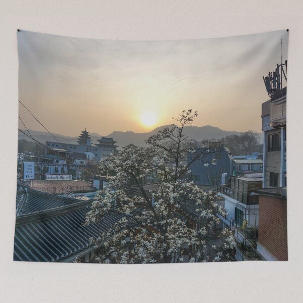 Item preview, Bukchon Hanok Village View, Seoul South Korea designed and sold by WanderlustBunny.