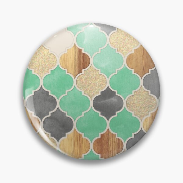 Item preview, Charcoal, Mint, Wood & Gold Moroccan Pattern designed and sold by micklyn.
