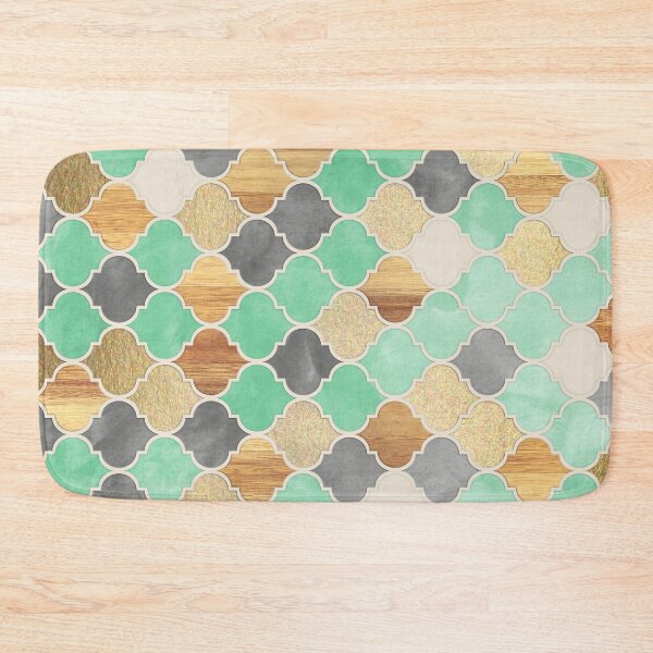 Item preview, Charcoal, Mint, Wood & Gold Moroccan Pattern designed and sold by micklyn.