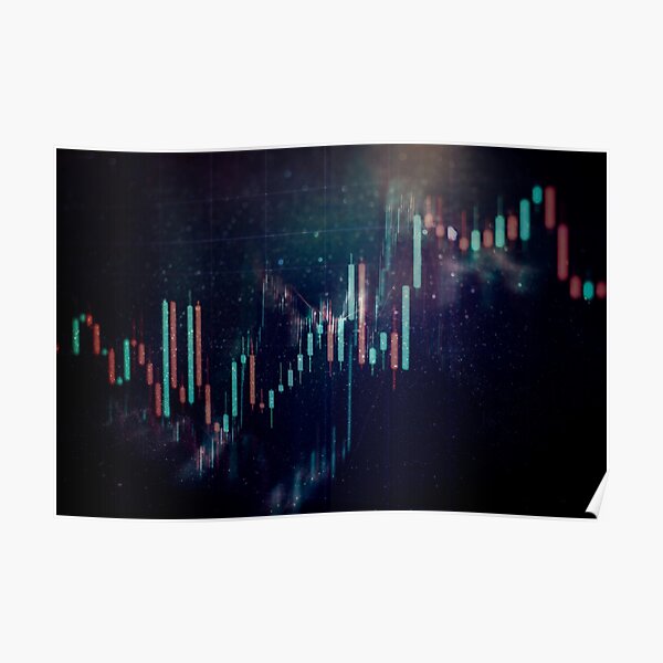 represents what supply and demand would look like on a background that looks like space Poster