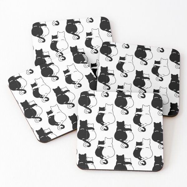 Item preview, black and white cats together side by side  designed and sold by headpossum.