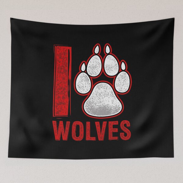 Item preview, I Love Wolves - Wolf Lover Paw Print Design designed and sold by Delightfully Cynical.
