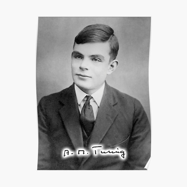 TURING, Alan Turing, 16 años con firma. Póster