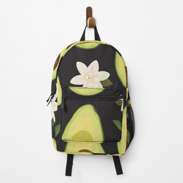 Seamless sliced avocado pattern with flower Backpack