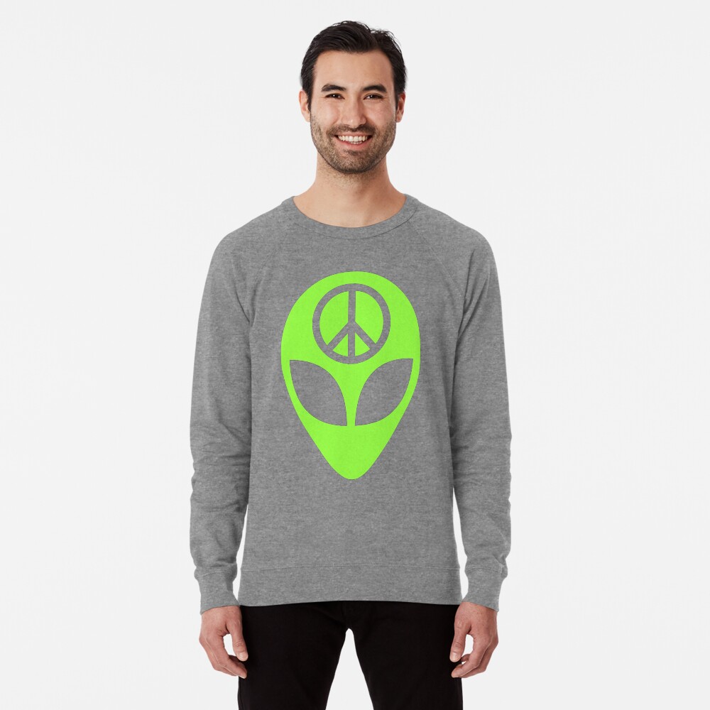 90 S Grunge Acid Alien Hipster Peace Logo Lightweight Sweatshirt By Wakpowwallop Redbubble