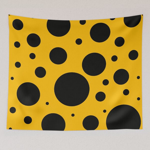 Item preview, black polka dots on yellow background designed and sold by pauloneill-art.