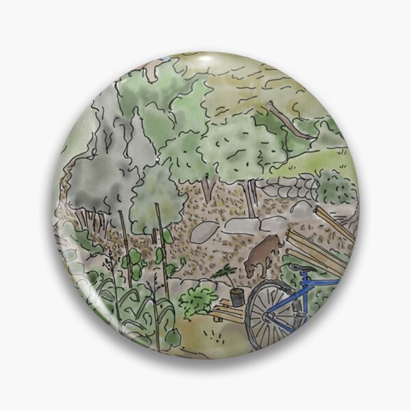 Item preview, My back yard and vegetable garden watercolor illustration designed and sold by NaliniLe.