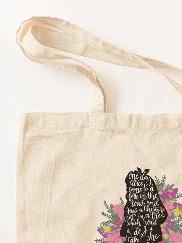 Alice in Wonderland Tote Bag by Quotes Literary Apparel