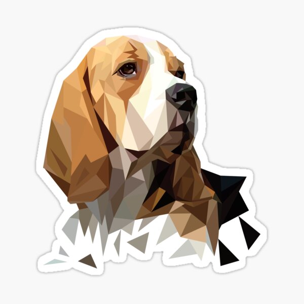 Beagle Hunting Dog Head Sticker