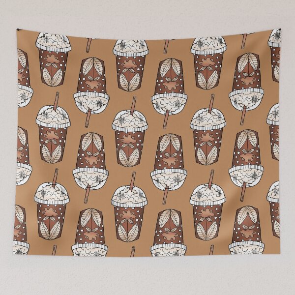 Item preview, Cute Iced Coffee Cups - Classic Brown designed and sold by TimorousEclectc.