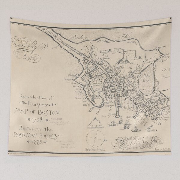 Item preview, Historic Boston MA Map (1728) designed and sold by BravuraMedia.