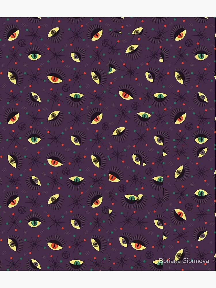 Reptile witch eyes retro pattern by azzza