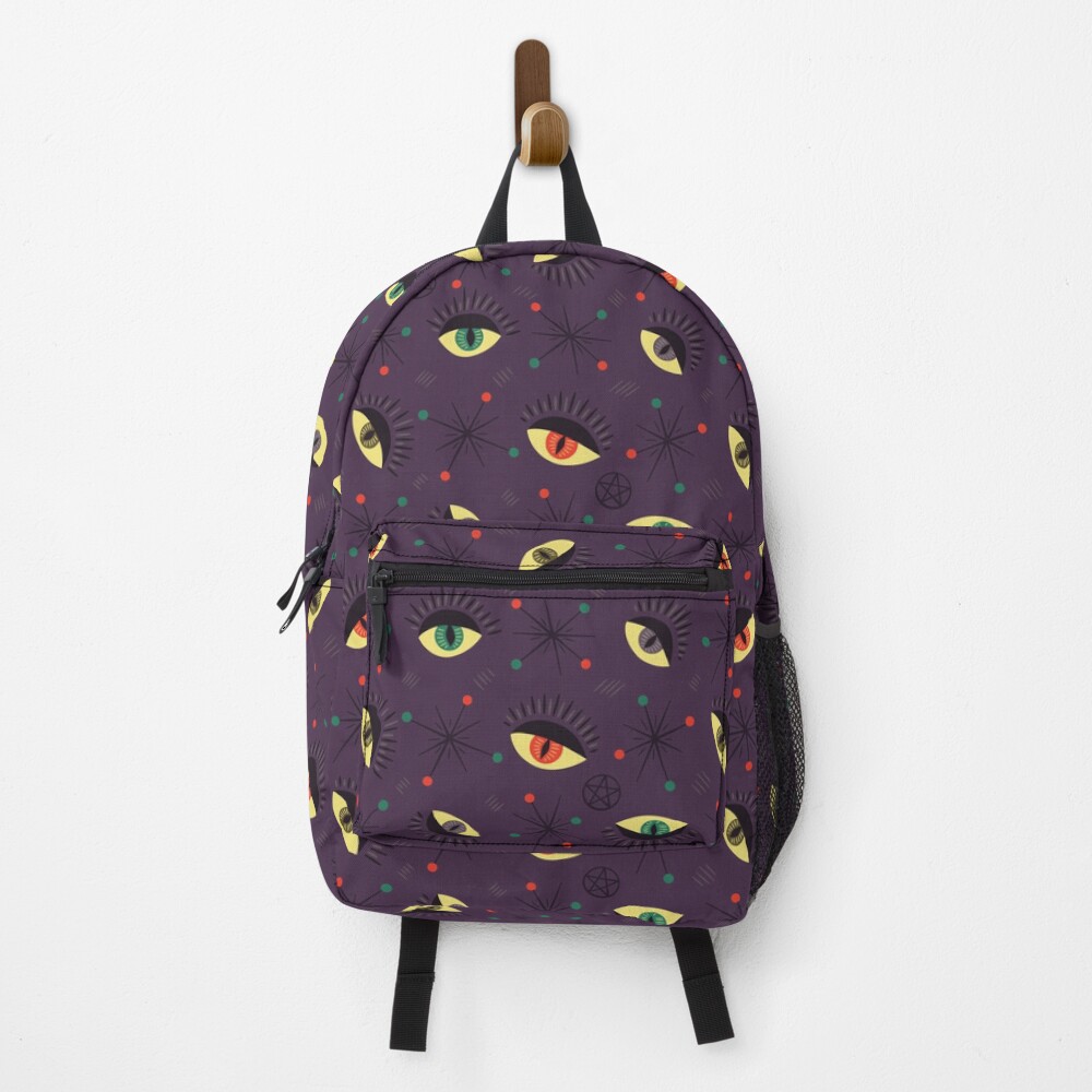 Reptile witch eyes retro pattern Backpack