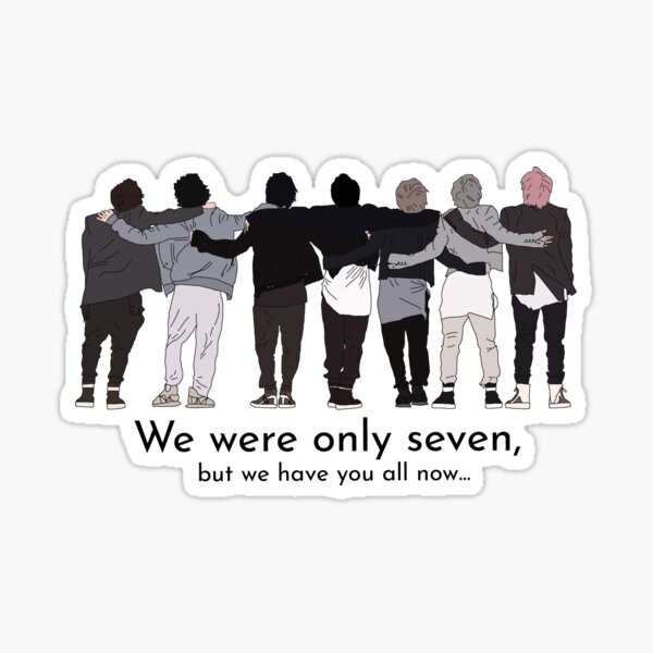 Bts On We Were Only Seven But We Have You All Now Sticker By Noonastudio Redbubble