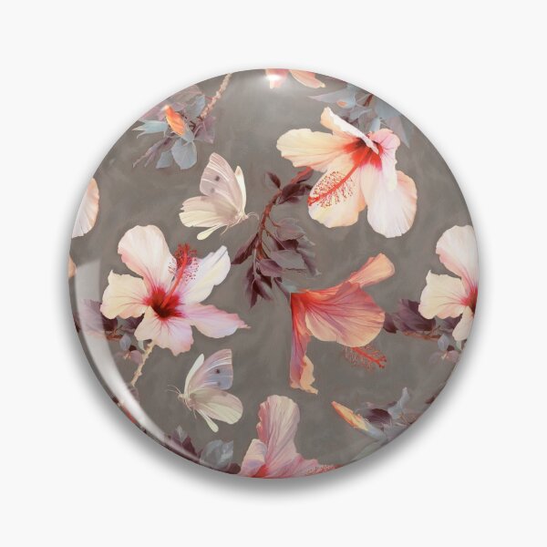 Coral Hibiscus Pin