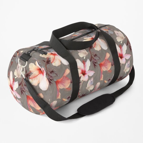 Coral Hibiscus Duffle Bag