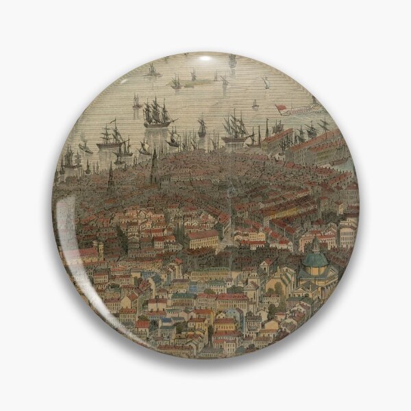 Item preview, Vintage Pictorial Map of Boston MA (1866) designed and sold by BravuraMedia.