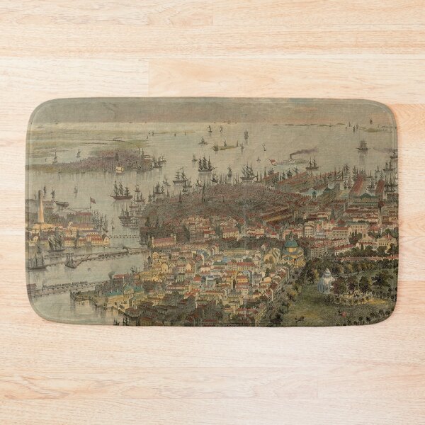 Item preview, Vintage Pictorial Map of Boston MA (1866) designed and sold by BravuraMedia.