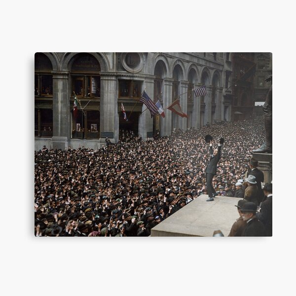 Item preview, Charlie Chaplin selling war bonds on Wall Street, 1918 designed and sold by Marina Amaral.