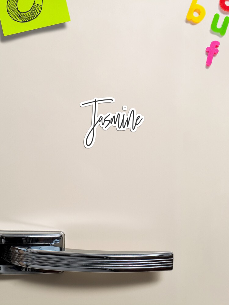 Jasmine Name Sticker Magnet for Sale by LucaBearDesigns