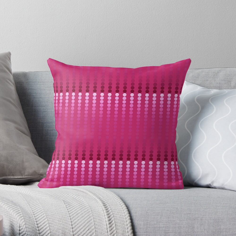 Ikat Floral Damask - Fuchsia and Pale Pink Throw Pillow