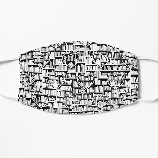 Book Lover Heart Library Pattern Mask