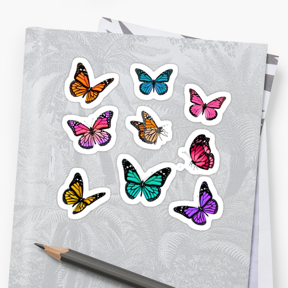 Butterfly Sticker Set 2 Sticker By Rosyrebelshop Redbubble 6777