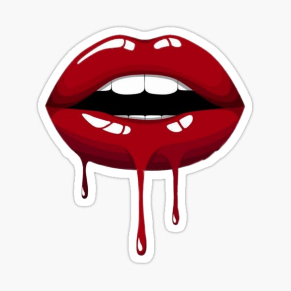 "Bleeding Mouth" Sticker by nellylebrun Redbubble