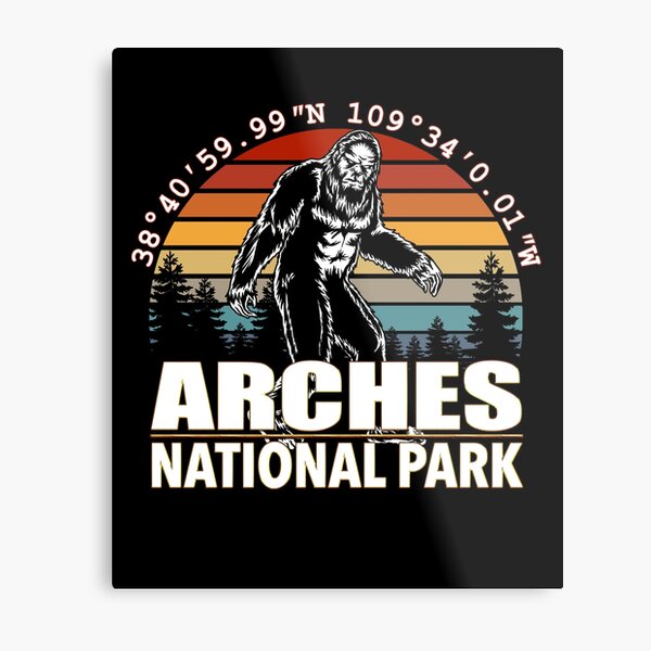 Arches National Park Bigfoot with GPS Location Metal Print