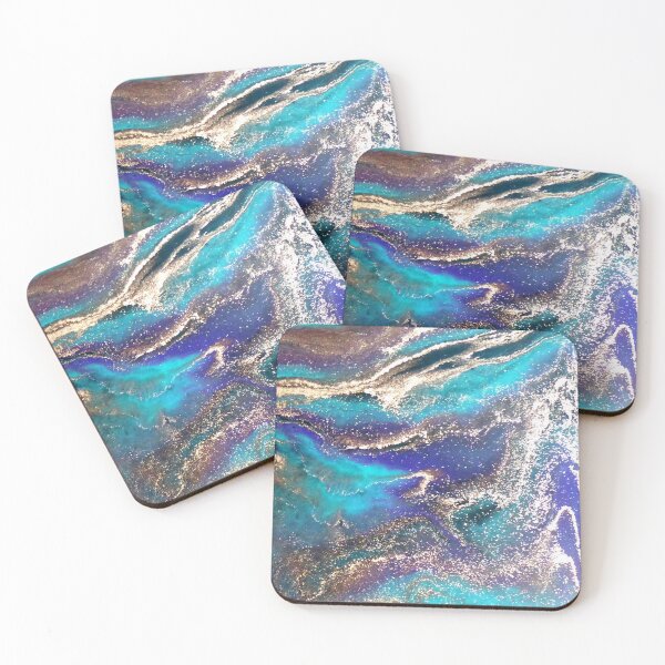 Item preview, Liquid art abstract gold and blue designed and sold by JarmilaRaja.