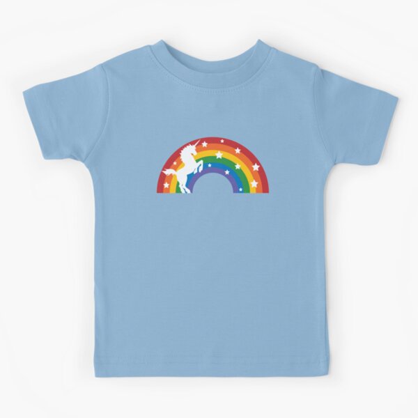 Retro Unicorn and Rainbow Kids T-Shirt