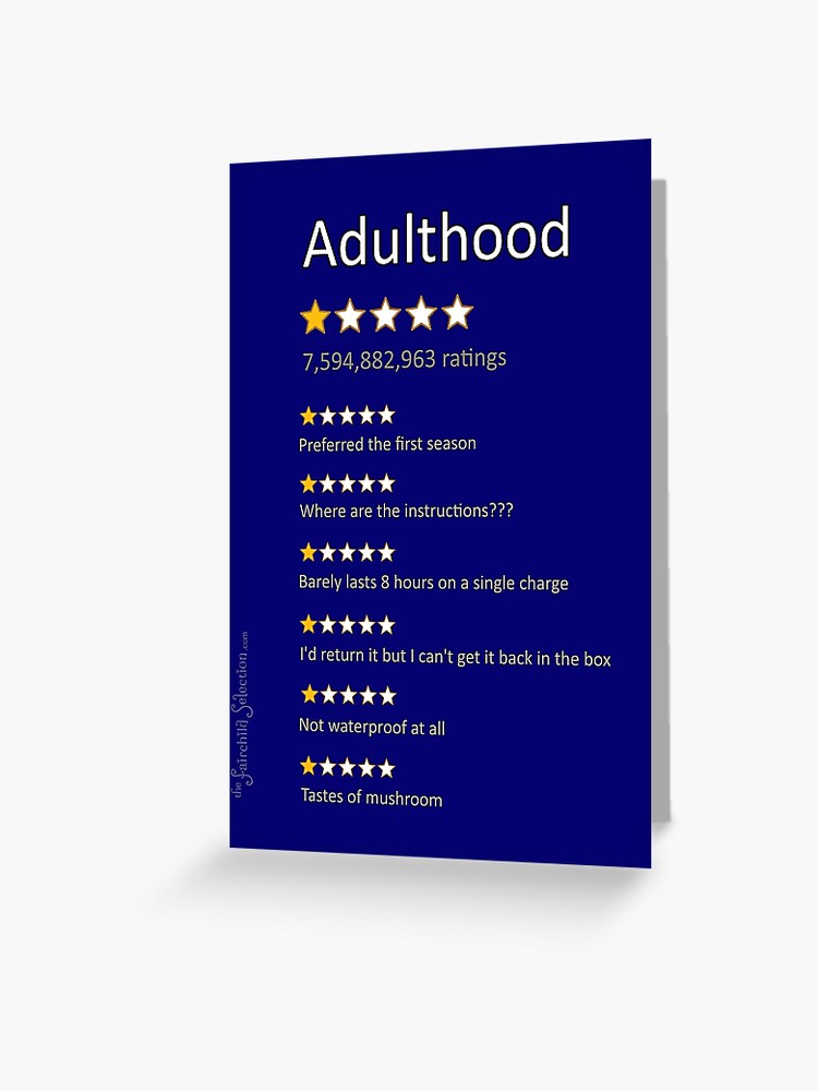 Adulthood – funny reviews about adulting & adult life Greeting Card for  Sale by fairchildart