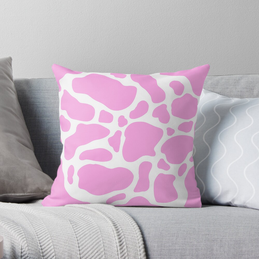 "pink cow print" Throw Pillow by glitterstickerz | Redbubble